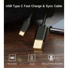 USB 2.0 Type A Mâle à USB 3.1 Type C Mâle ( 1m ) NOIR